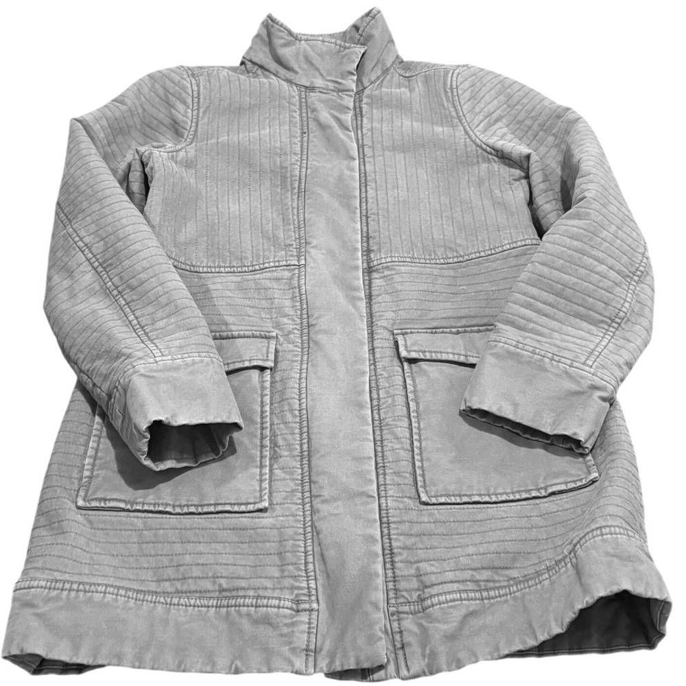 prAna Wmns Army Green Sherpa Lined‎ Trip Jacket Sz XS Orgnic Cotton Cozy Zip up